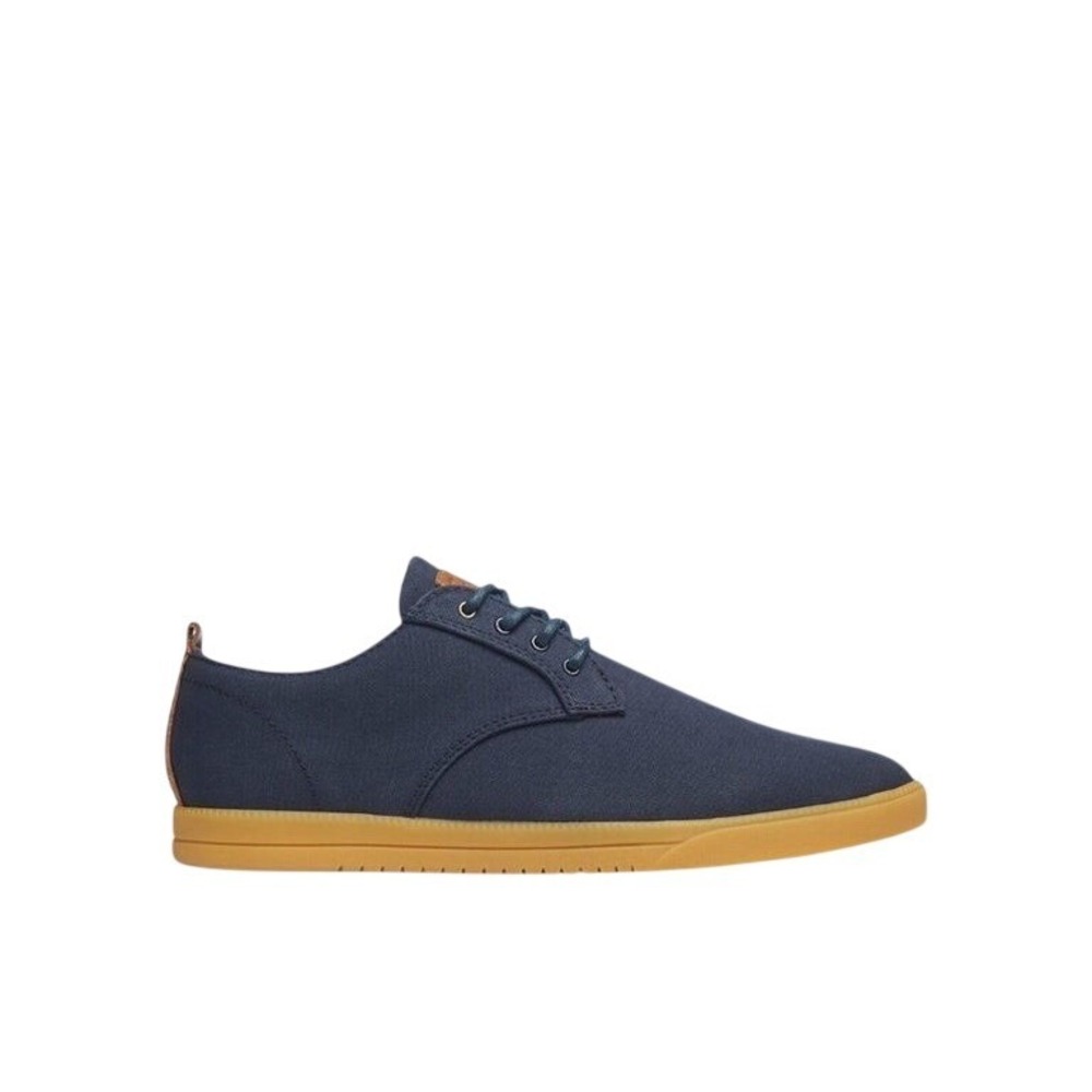 Clae Ellington Mens Navy Blue Textile Low Top Gum Sole Sneakers Shoes